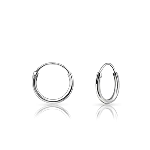 Mini Creolen Silber 925 - Silber Creolen Damen 925 Klein - Ohrringe Silber 925 Männer - Ohrringe Silber 925 Herren - Piercing Ring Ohr - Creole Klein - 10mm von DTPsilver