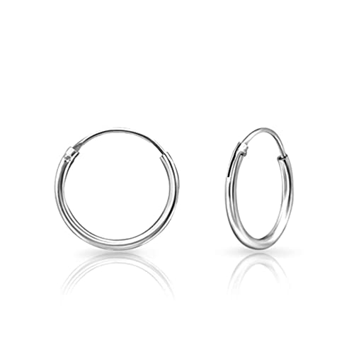 Ohrringe Creolen Silber Groß - Creolen Silber Mittelgroß - Creolen Silber 925 Männer - Creolen Silber Damen Ohrringe - Echt Silber Creolen - Silver Earrings 925-14mm von DTPsilver