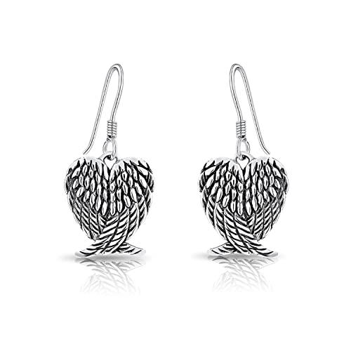 DTPsilver - Damen - Ohrringe 925 Sterling Silber Engels-Flügel Herz von DTPsilver