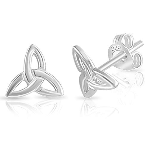 DTPsilver® KLEINE Ohrringe 925 Sterling Silber - Keltische Knoten Triquetra Dreifaltigkeit Ohrstecker - Durchmesser: 6 mm von DTPsilver