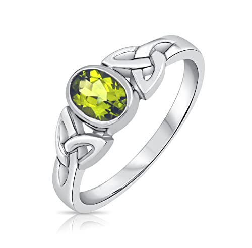 DTPsilver® 925 Sterling Silber Ring - Keltische Dreifaltigkeitsknoten - Keltische Kollektion - Peridot von DTPsilver