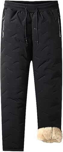 Jogginghose Herren Fleece Gefüttert Trainingshose Herren Warm Thermohose Herren Sport Jogginghose Dicker Stoff Sporthose Herren Winter Fitness Jogginghose Herren Warm Mit Taschen (Color : Black, Siz von DTREEL