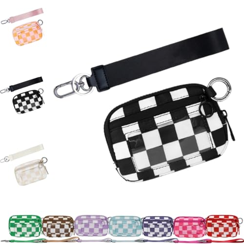 DTVKTZ The Iris 'Wallet 2nd Gen The Iris Wallet The Pouch Wristlet Zip Card Case mit ID-Fenster Women' S Waterproof Nylon Keychain Wallets (Schwarz) von DTVKTZ