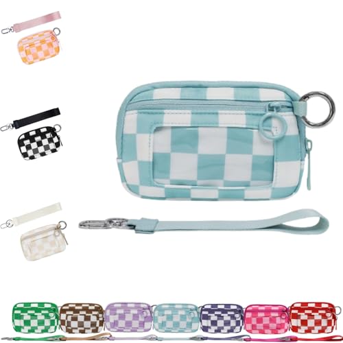 DTVKTZ The Iris 'Wallet 2nd Gen The Iris Wallet The Pouch Wristlet Zip Card Case mit ID-Fenster Women' S Waterproof Nylon Keychain Wallets (Blau) von DTVKTZ