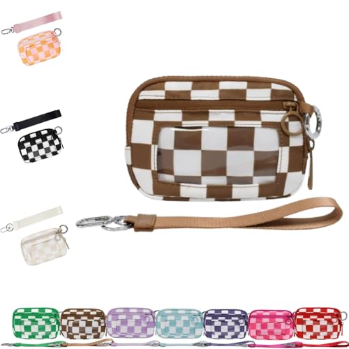 DTVKTZ The Iris 'Wallet 2nd Gen The Iris Wallet The Pouch Wristlet Zip Card Case mit ID-Fenster Women' S Waterproof Nylon Keychain Wallets (Braun) von DTVKTZ