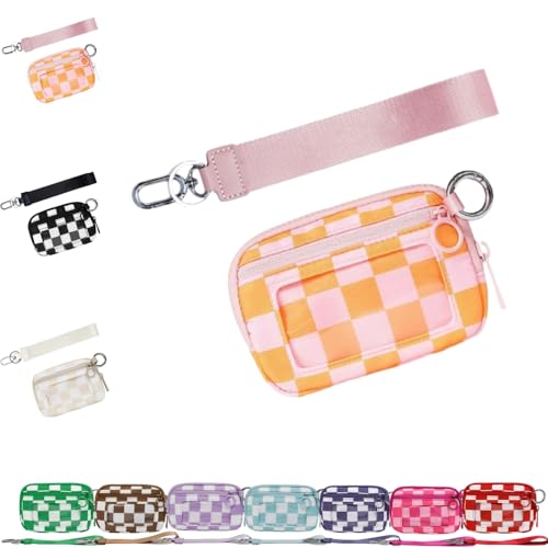 DTVKTZ The Iris 'Wallet 2nd Gen The Iris Wallet The Pouch Wristlet Zip Card Case mit ID-Fenster Women' S Waterproof Nylon Keychain Wallets (Orange) von DTVKTZ