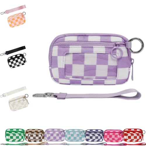 DTVKTZ The Iris 'Wallet 2nd Gen The Iris Wallet The Pouch Wristlet Zip Card Case mit ID-Fenster Women' S Waterproof Nylon Keychain Wallets (Lila) von DTVKTZ