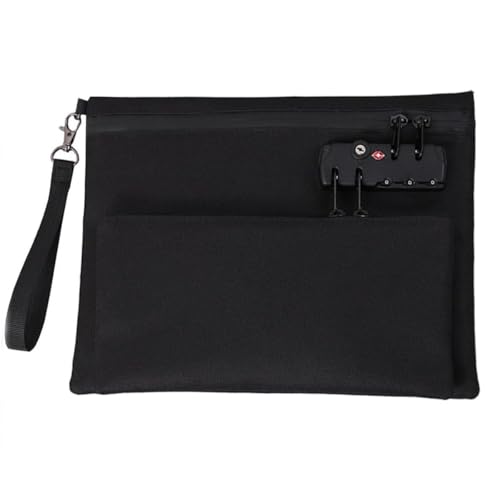 Doppellagige Anti-Diebstahl-Handtasche mit 3-stelligem Code, Reisetasche mit Schloss, TravelLock-Taschen for persönliche Gegenstände, doppellagiger Anti-Diebstahl-Organizer for Bargeld, Ausweise und w von DTWEFF