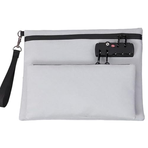 Doppellagige Anti-Diebstahl-Handtasche mit 3-stelligem Code, Reisetasche mit Schloss, TravelLock-Taschen for persönliche Gegenstände, doppellagiger Anti-Diebstahl-Organizer for Bargeld, Ausweise und w von DTWEFF