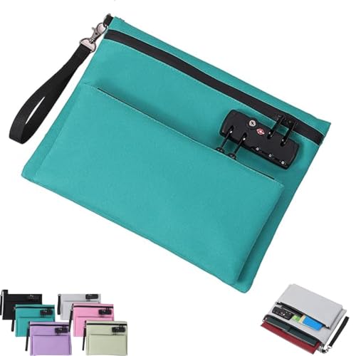 Reiseschlosstasche, doppellagige Anti-Diebstahl-Handtasche mit 3-stelligem Code, Geldtasche mit Schloss und Reißverschluss, Anti-Diebstahl-Bargeldaufbewahrungstaschen for Reisepass und Wertschutz(Fore Reiseschlosstasche, doppellagige Anti-Diebstahl-Handtasche mit 3-stelligem Code, Geldtasche mit Schloss und Reißverschluss, Anti-Diebstahl-Bargeldaufbewahrungstaschen for Reisepass und Wertschutz(Fore von DTWEFF