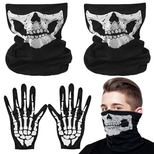 DTXYBC Skelett Maske Handschuhe, 2 Stück Halloween Skelett Maske Handschuhe, Halloween Skelett Handschuhe und Skelett Maske, Für Halloween, Party Kostüm, Outdoor Aktivitäten DTXYBC Skelett Maske Handschuhe, 2 Stück Halloween Skelett Maske Handschuhe, Halloween Skelett Handschuhe und Skelett Maske, Für Halloween, Party Kostüm, Outdoor Aktivitäten von DTXYBC