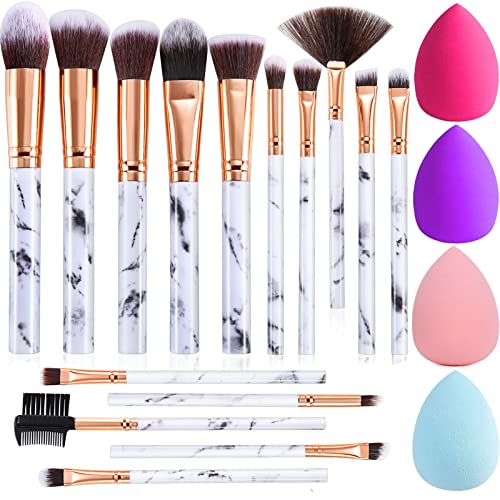 Make up Pinsel FILY DUAIU 15PCs Pinselset Makeup Schminkpinsel Set Synthetische Rouge Contour Foundation Concealer Lidschatten Pinsel mit Make up Schwamm von DUAIU