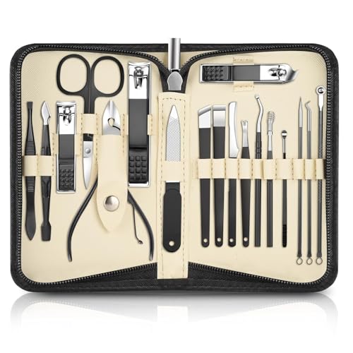 Maniküre Set,DUAIU 18 in 1 Nagelset Maniküre Pediküre Set,Nagelschere Set,Nagelpflegeset Nagelknipser Set Reise mit Tasche,Geschenke für Männer Damen von DUAIU