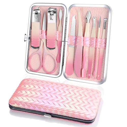 Maniküre Set Nagelknipser Set, 10 Teiliges Pediküre Set Persönliche Pflege Werkzeuge, Tragbares Nagelpflege Set mit Reise Organisator, Maniküre Set Männer Nägel Set Frauen von DUAIU
