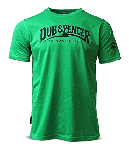 DUB SPENCER Herren T-Shirt Never Low | Kurzarm Männer Shirt in Grün | von S - 3XL | mit großem Print, Stickerei & Gummi Label (L) von DUB SPENCER