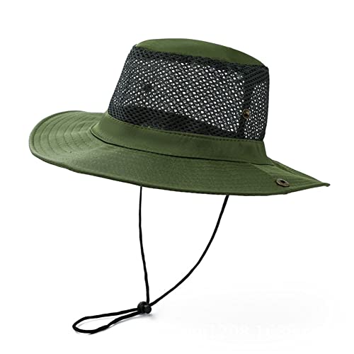 DUBENS Sonnenhut Herren UV Schutz Doppelseitiger Fischerhut Sommer Outdoor Safari Hut Faltbar Wanderhut Bucket Hat für Reisen, Angeln, für Climb Camping (Grün) von DUBENS