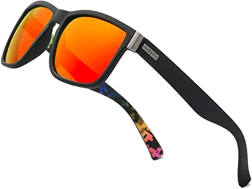 DUBERY Herren und Damen Polarisierte Sport Sonnenbrille Outdoor Ausreit Angeln Sommer Brillen D518 Orange von DUBERY