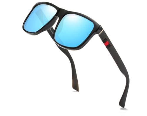 DUBERY Polarisierte Sonnenbrille UV 400 Blau Herren/Damen (Schwarz) von DUBERY