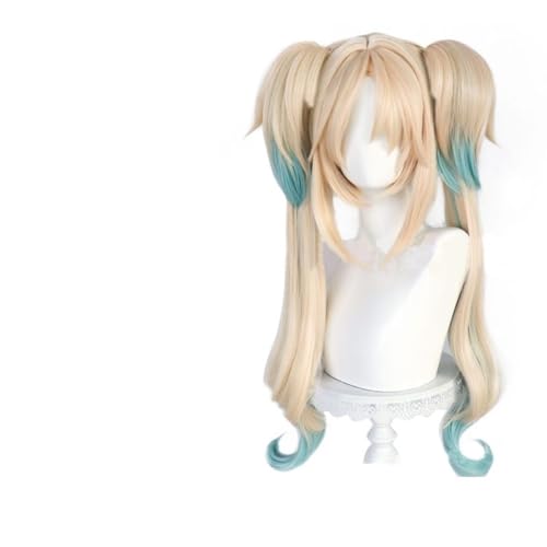 Cosplay Anime Synthetik Perücke, Synthetische Haar Cosplay Perücke 30cm kurz grau blau Perücken Mode hitzebeständig Perücke von DUBTEDHOU
