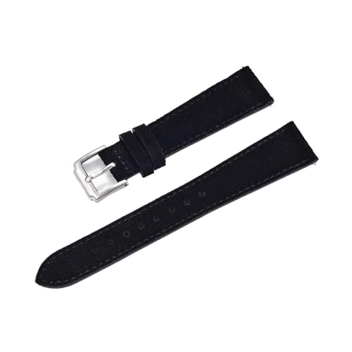 DUBTEDHOU Retro-Lederarmband, Leder-Uhrenarmband mit Schnellverschluss-Dornschließe, mehrfarbig, mehrere Größen(Black,20mm) von DUBTEDHOU
