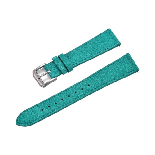 DUBTEDHOU Retro-Lederarmband, Leder-Uhrenarmband mit Schnellverschluss-Dornschließe, mehrfarbig, mehrere Größen(Cyan,18mm) von DUBTEDHOU