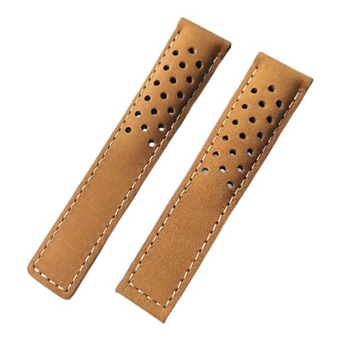 DUBTEDHOU Retro-Lederarmband, Uhrenarmband Leder for Aquaracer Carrera Monaco Multicolor Mehrere Größen(Brown1 no clasp,24mm) von DUBTEDHOU