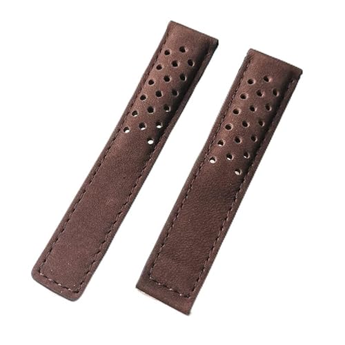 DUBTEDHOU Retro-Lederarmband, Uhrenarmband Leder for Aquaracer Carrera Monaco Multicolor Mehrere Größen(Brown2 no clasp,24mm) von DUBTEDHOU
