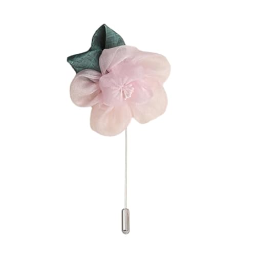 Satinblume Anstecknadel Anstecker Hochzeit Boutonn 10/20 Stück 7 x 10 cm tief lila silber Satin Blume Anstecknadel Abzeichen Blume Rose Blume/Rose Anstecknadel Brosche Pin(Pink) von DUBTEDHOU