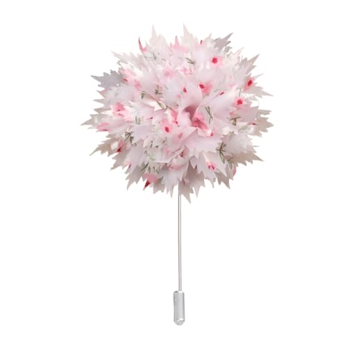 Satinblume Anstecknadel Anstecker Hochzeit Boutonn 10 * 14CM 20/10PCS Camelia Silber Tuch Chiffon Blume Anstecknadel Abzeichen mit Silber Pin Blume Rose Blume Anstecknadel Brosche(Pink) von DUBTEDHOU