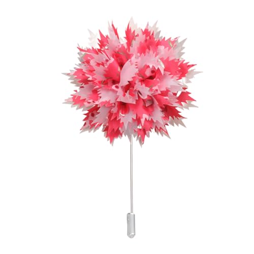 Satinblume Anstecknadel Anstecker Hochzeit Boutonn 10 * 14CM 20/10PCS Camelia Silber Tuch Chiffon Blume Anstecknadel Abzeichen mit Silber Pin Blume Rose Blume Anstecknadel Brosche(Watermelon Red) von DUBTEDHOU