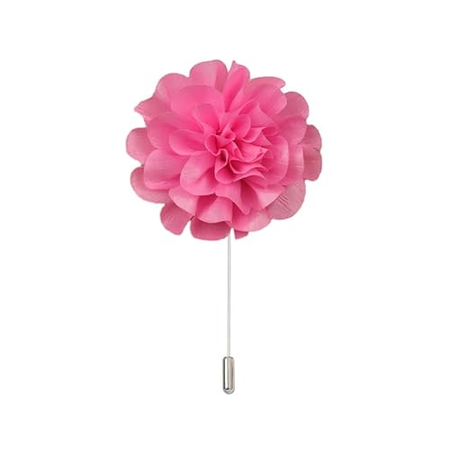 Satinblume Anstecknadel Anstecker Hochzeit Boutonn 11 * 11CM große Blume Silber Satin Blume Anstecknadel Abzeichen Blume Rose Blume/Rose Anstecknadel Brosche Pin(Rose pink) von DUBTEDHOU