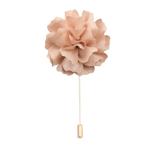Satinblume Anstecknadel Anstecker Hochzeit Boutonn 11 * 15CM 10/5 STÜCKE Camelia Gold Tuch Baumwolle Blume Anstecknadel Abzeichen Mit Gold Pin Blume Blume Anstecknadel Brosche Pin Frauen(Beige) von DUBTEDHOU