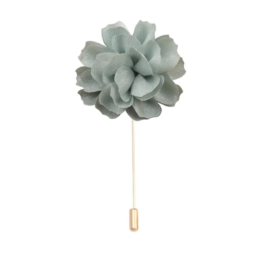 Satinblume Anstecknadel Anstecker Hochzeit Boutonn 11 * 15CM 10/5 STÜCKE Camelia Gold Tuch Baumwolle Blume Anstecknadel Abzeichen Mit Gold Pin Blume Blume Anstecknadel Brosche Pin Frauen(Green) von DUBTEDHOU