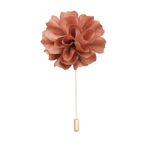 Satinblume Anstecknadel Anstecker Hochzeit Boutonn 11 * 15CM 10/5 STÜCKE Camelia Gold Tuch Baumwolle Blume Anstecknadel Abzeichen Mit Gold Pin Blume Blume Anstecknadel Brosche Pin Frauen(Orange) von DUBTEDHOU