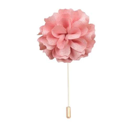 Satinblume Anstecknadel Anstecker Hochzeit Boutonn 11 * 15CM 10/5 STÜCKE Camelia Gold Tuch Baumwolle Blume Anstecknadel Abzeichen Mit Gold Pin Blume Blume Anstecknadel Brosche Pin Frauen(Pink) von DUBTEDHOU