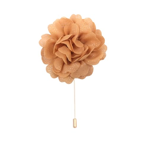 Satinblume Anstecknadel Anstecker Hochzeit Boutonn 11 * 15CM 10/5 STÜCKE Rotgold Tuch Chiffon Blume Anstecknadel Abzeichen Mit Gold Pin Blume Blume Anstecknadel Brosche Pin for Frauen(Khaki) von DUBTEDHOU