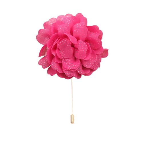 Satinblume Anstecknadel Anstecker Hochzeit Boutonn 11 * 15CM 10/5 STÜCKE Rotgold Tuch Chiffon Blume Anstecknadel Abzeichen Mit Gold Pin Blume Blume Anstecknadel Brosche Pin for Frauen(Rose Red) von DUBTEDHOU