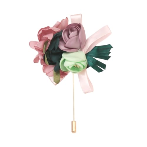 Satinblume Anstecknadel Anstecker Hochzeit Boutonn 11 * 15CM 50/25PCS Rose Gold Stoff Baumwolle Blume Anstecknadel Abzeichen Mit Gold Pin Blume Blume Anstecknadel Brosche Pin Pin(Pink) von DUBTEDHOU