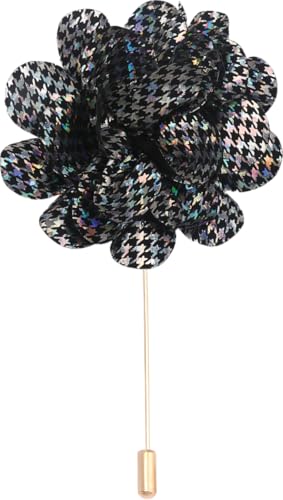 Satinblume Anstecknadel Anstecker Hochzeit Boutonn 11 * 15CM 50/30 STÜCK Glänzende Kamelie Gold Stoff Baumwolle Blume Anstecknadel Abzeichen Mit Gold Pin Blume Blume Anstecknadel Brosche Pin(Black) von DUBTEDHOU