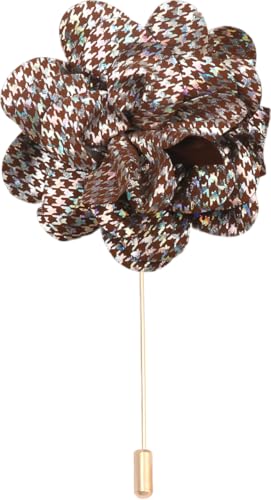 Satinblume Anstecknadel Anstecker Hochzeit Boutonn 11 * 15CM 50/30 STÜCK Glänzende Kamelie Gold Stoff Baumwolle Blume Anstecknadel Abzeichen Mit Gold Pin Blume Blume Anstecknadel Brosche Pin(Brown) von DUBTEDHOU