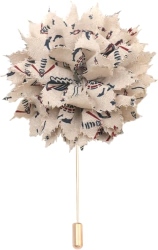 Satinblume Anstecknadel Anstecker Hochzeit Boutonn 13 * 17CM 10/5 STÜCK Große Kamelie Gold Stoff Chiffon Blume Anstecknadel Abzeichen Mit Gold Pin Blume Blume Anstecknadel Brosche Pin(Beige) von DUBTEDHOU