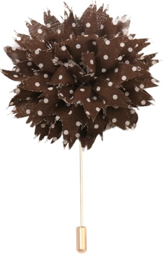 Satinblume Anstecknadel Anstecker Hochzeit Boutonn 13 * 17CM 10/5 STÜCK Große Kamelie Gold Stoff Chiffon Blume Anstecknadel Abzeichen Mit Gold Pin Blume Blume Anstecknadel Brosche Pin(Brown) von DUBTEDHOU