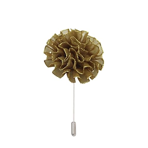 Satinblume Anstecknadel Anstecker Hochzeit Boutonn 5 * 10 cm 10/20 STÜCKE Nelke Chiffon Silber Satin Blume Anstecknadel Abzeichen Blume Rose Blume/Rose Anstecknadel Brosche Pin(Coffee) von DUBTEDHOU