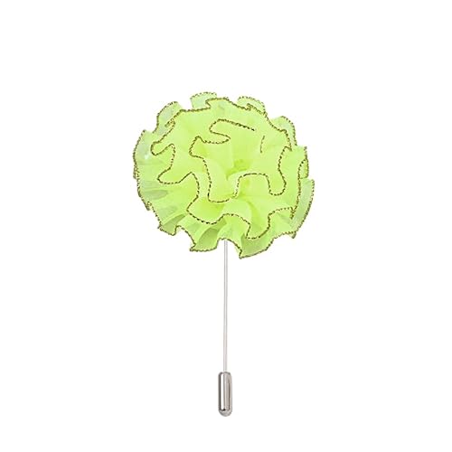 Satinblume Anstecknadel Anstecker Hochzeit Boutonn 5 * 10 cm 10/20 STÜCKE Nelke Chiffon Silber Satin Blume Anstecknadel Abzeichen Blume Rose Blume/Rose Anstecknadel Brosche Pin(Green) von DUBTEDHOU