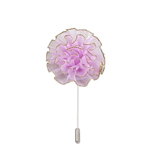 Satinblume Anstecknadel Anstecker Hochzeit Boutonn 5 * 10 cm 10/20 STÜCKE Nelke Chiffon Silber Satin Blume Anstecknadel Abzeichen Blume Rose Blume/Rose Anstecknadel Brosche Pin(Purple) von DUBTEDHOU