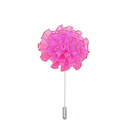 Satinblume Anstecknadel Anstecker Hochzeit Boutonn 5 * 10 cm 10/20 STÜCKE Nelke Chiffon Silber Satin Blume Anstecknadel Abzeichen Blume Rose Blume/Rose Anstecknadel Brosche Pin(Red) von DUBTEDHOU