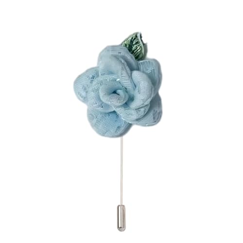 Satinblume Anstecknadel Anstecker Hochzeit Boutonn 5 * 10 cm 10/20 Stück Baumwollblume Bubble Flower Silber Satin Blume Anstecknadel Anstecker Blume Rose Blume/Rose Anstecknadel Brosche Pin(Light Blue von DUBTEDHOU
