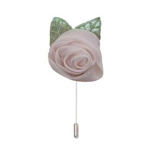 Satinblume Anstecknadel Anstecker Hochzeit Boutonn 5 * 10 cm 5/10 Stück Silber Chiffon Satin Blume Anstecknadel Abzeichen Blume Rose Blume/Rose Anstecknadel Brosche Pin(Pink) von DUBTEDHOU