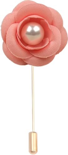 Satinblume Anstecknadel Anstecker Hochzeit Boutonn 5 * 7CM 10/5PCS Perle Kamelie Gold Tuch Baumwolle Blume Anstecknadel Abzeichen Mit Gold Pin Blume Blume Anstecknadel Brosche Pin(Orange) von DUBTEDHOU