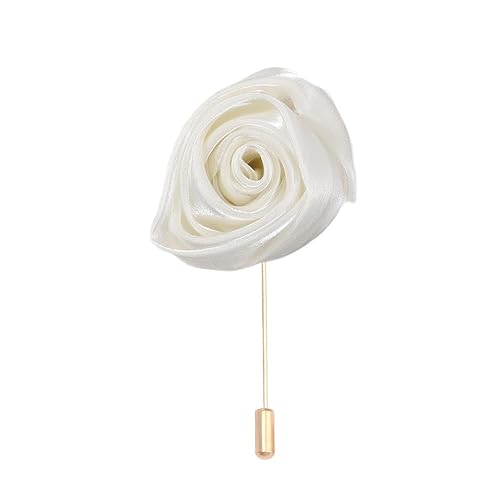 Satinblume Anstecknadel Anstecker Hochzeit Boutonn 5 * 7CM 6/10PCS Rosenknospen Gold Tuch Baumwolle Blume Anstecknadel Abzeichen mit Gold Pin Blume Blume Anstecknadel Brosche Pin(Beige) von DUBTEDHOU